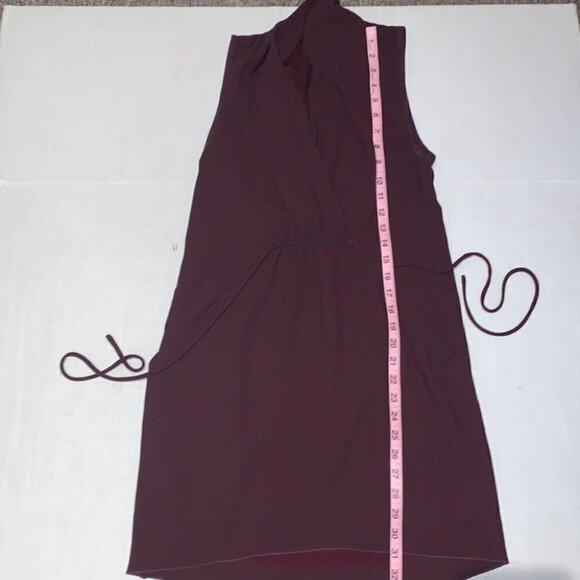 Aritzia WILFRED Burgundy Red Draped Neckline Sabine Mini Dress Size XXS - Picture 13 of 16